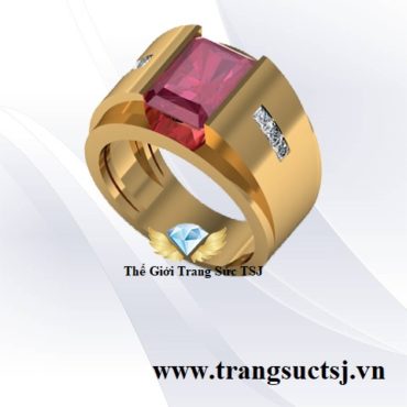 Nhẫn Nam Đá Ruby Đỏ Hợp Phong Thủy