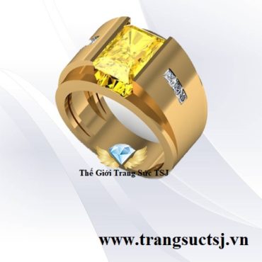 Nhẫn Nam Đá Sapphire Vàng Thiên Nhiên Đẹp Trang Sức TSJ
