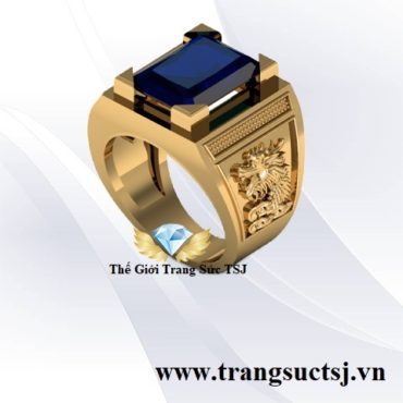 Nhẫn Nam Sapphire Xanh Bích Sang Trọng - Thế Giới Trang Sức TSJ