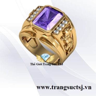 Nhẫn Nam Đá Thạch Anh Tím