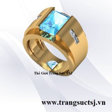 Nhẫn Nam Topaz Xanh Đơn Giản Hiện Đại-Nhẫn Nam Đẹp Giá Rẻ TPHCM
