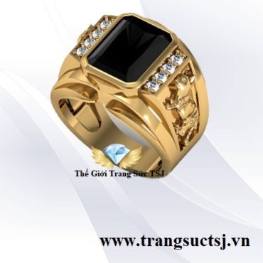 Nhẫn Tuổi Mẹo 1975 Mệnh Thủy Đá Sapphire Đen