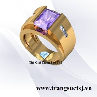 Nhẫn Vàng Tây Nam Đẹp Đá Thạch Anh Tím