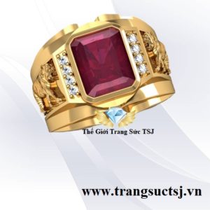 Nhẫn nam ruby đỏ hợp phong thủy