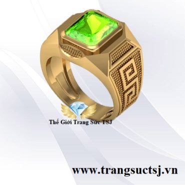 Nhẫn Nam Đá Peridot Thiên Nhiên Trẻ Trung