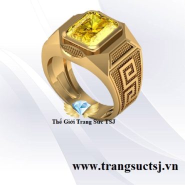 Nhẫn Nam Sapphire Vàng Hiện Đại Đá Đẳng Cấp Doanh Nhân