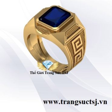 Nhẫn Nam Sapphire Xanh Bích Sang Trọng Thời Trang