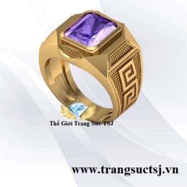Nhẫn Nam Thạch Anh Tím Trẻ Trung