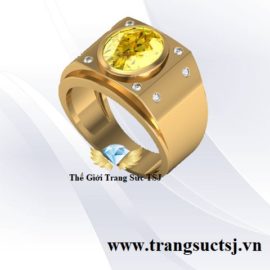 Nhẫn Nam Sapphire Vàng Sang Trọng - Trang Sức TSJ
