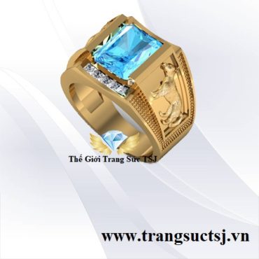 Nhẫn Tuổi Tuất Mệnh Thủy Đá Topaz Xanh