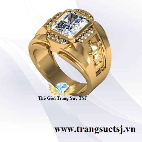 Nhẫn Mặt Đá Topaz Trắng Đẹp