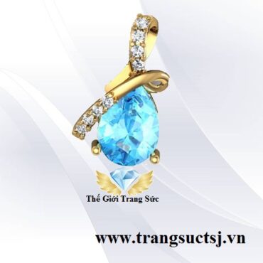 Mặt Dây Chuyền Nữ Đá Topaz Xanh