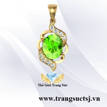 Mặt Dây Chuyền Nữ Đá Peridot Xanh Lá