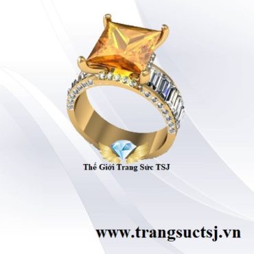 Nhẫn Nữ Citrine Hợp Mệnh Thổ, Mệnh Kim