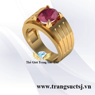 Nhẫn Nam Đá Ruby Trang Sức Phong Thủy Hiện Đại