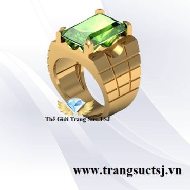 Nhẫn Nam Sapphire Xanh Lá Thời Thượng