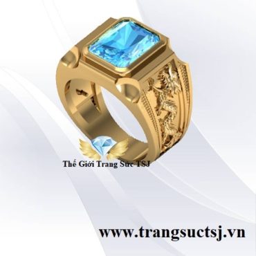 Nhẫn Nam Tuổi Thìn Hợp Phong Thủy Đá Topaz Xanh