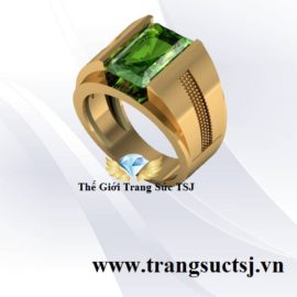 Nhẫn Nam Đẹp Đá Sapphire Xanh Lục