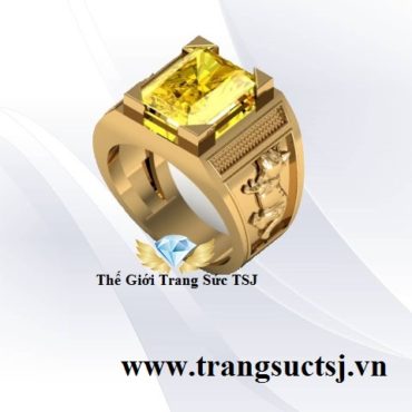 Nhẫn Nam Sapphire Vàng Hình Con MèoNhẫn Nam Sapphire Vàng Hình Con Mèo