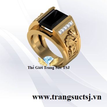 Nhẫn Nam Tỳ Hưu Đá Sapphire Đen Sang Trọng - Trang Sức TSJNhẫn Nam Tỳ Hưu Đá Sapphire Đen Sang Trọng - Trang Sức TSJ