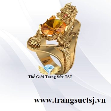 Nhẫn Rồng Đá Citrine Vàng