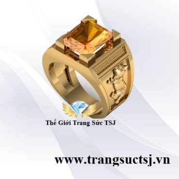 Nhẫn Tuổi Mão Mệnh Kim Mặt Đá Citrine Vàng