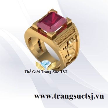 Nhẫn Tuổi Mẹo 1987 Mệnh Hỏa Mặt Đá Ruby