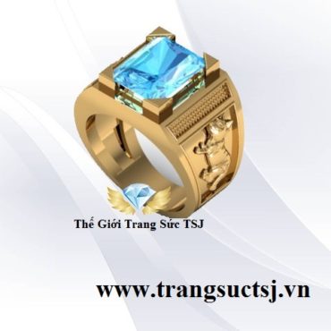 Nhẫn Tuổi Mẹo Mệnh Thủy Đá Topaz Xanh