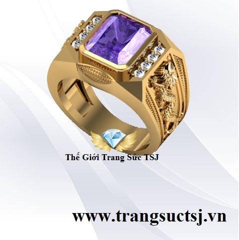 Nhẫn Nam Thạch Anh Tím Quý Phái