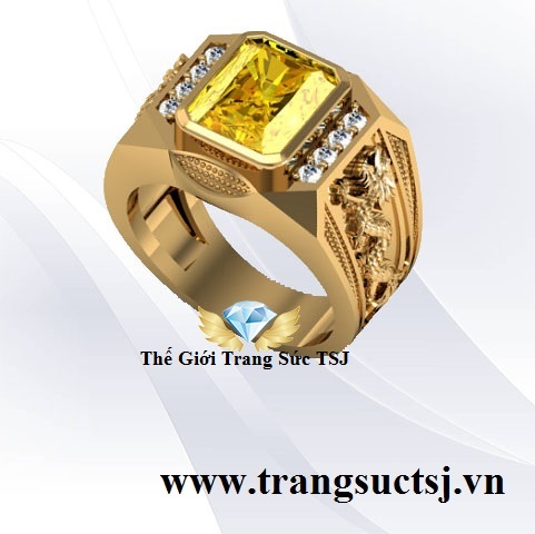 Nhẫn Sapphire Vàng Hiện Đại -Trang Sức Đẹp TSJ