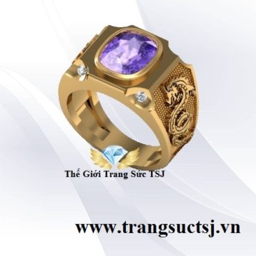 Nhẫn Nam Đá Thạch Anh Tím Hợp Tuổi