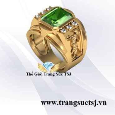 Nhẫn Nam Sapphire Xanh Lá Tuổi Ngọ Đẹp