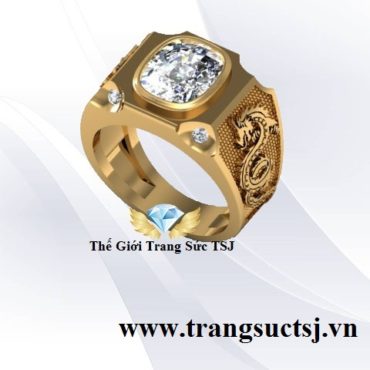 Nhẫn Nam Topaz Trắng Tuổi Con Rồng