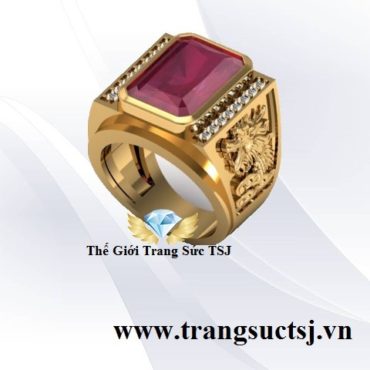 Nhẫn Ruby Đỏ Nam Hình Rồng Trang Sức Phong Thủy