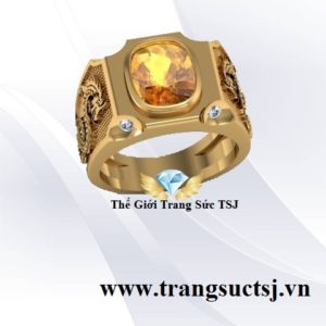 Nhẫn Nam Đá Citrine Vàng Trang Sức Đẹp TPHCM