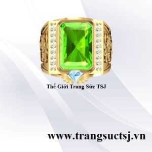 Nhẫn Nam Đá Peridot Thiên Nhiên Trang Sức TSJ