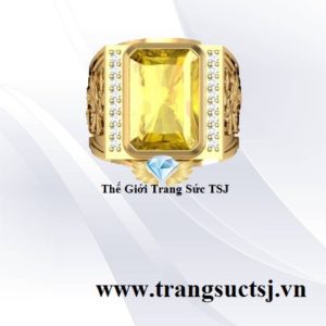 Nhẫn Rồng Nam Đá Sapphire Vàng Trang Sức Đẹp