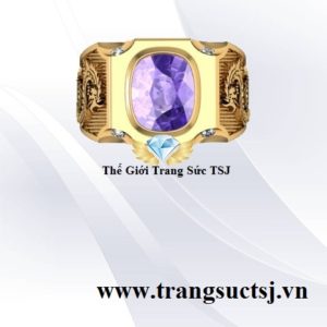 Nhẫn Thạch Anh Tím Trang Sức Nam Đẹp