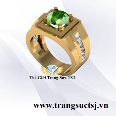Nhẫn Nam Cao Cấp Mặt Đá Sapphire Xanh Thiên Nhiên