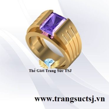 Nhẫn Nam Thạch Anh Tím Vàng 18k