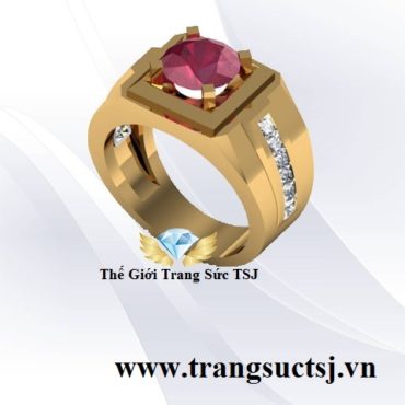 Nhẫn Nam Thời Trang Đẹp Đá Ruby