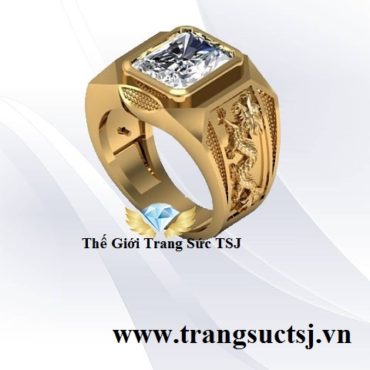 Nhẫn Thời Trang Nam Đẹp Đá Topaz Trắng