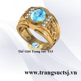 Nhẫn Topaz Xanh Nam Hợp Phong Thủy