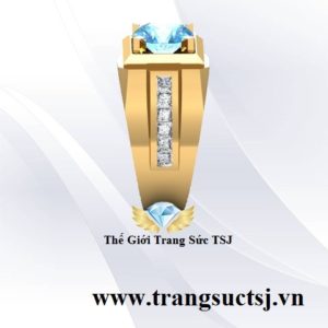 Nhẫn Đẹp Cho Nam Tay Nhỏ Đính Đá Sapphire