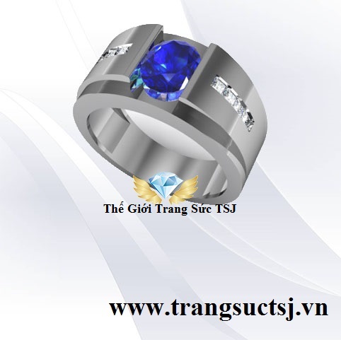 Nhẫn Nam Cho Tay Nhỏ Mặt Đá Cao Cấp