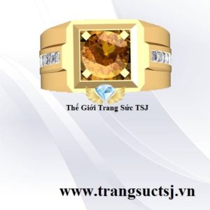 Nhẫn Nam Citrine Vàng Giá Rẻ
