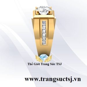 Nhẫn Nam Thanh Lịch Đá Topaz Trắng