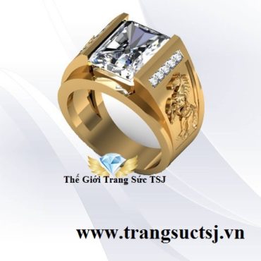 Nhẫn Nam Hình Ngựa Đẹp ĐáTopaz Thiên Nhiên