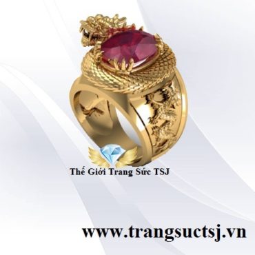 Nhẫn Nam Rồng Ôm Đá Ruby