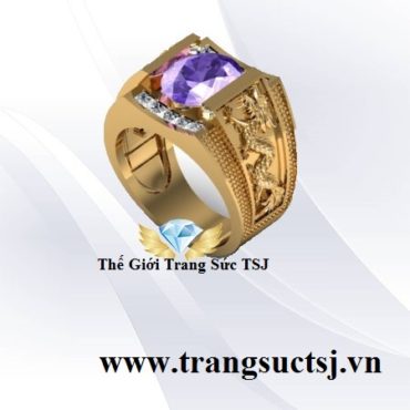 Nhẫn Nam Thạch Anh Tím Thiên Nhiên